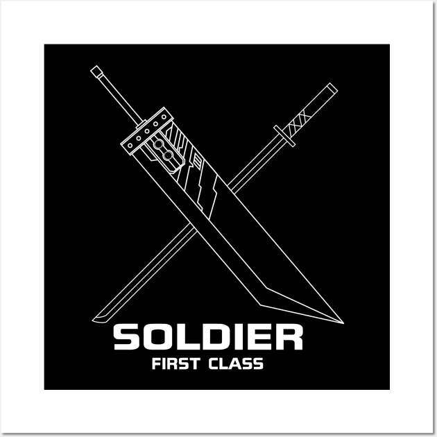 x-soldier sword (white) Wall Art by Leonard